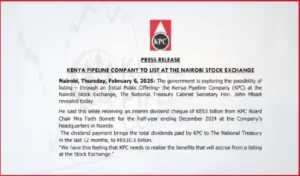 Kenya Pipeline Company to List at the Nairobi Securities Exchange Featured