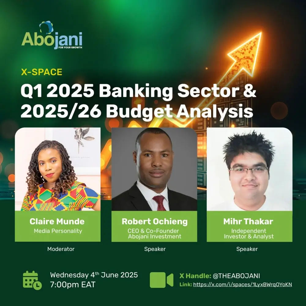 Abojani Q1 2025 Banking Sector Analysis We hosted the X-Space session on Kenya’s banking sector