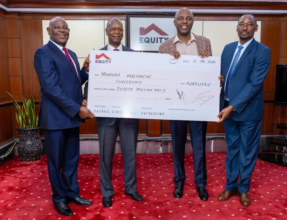During the week, Equity Bank was unveiled as the title sponsor of the inaugural Murang’a Investment Conference 2025, following a KSh15 million deal signed by Equity Group