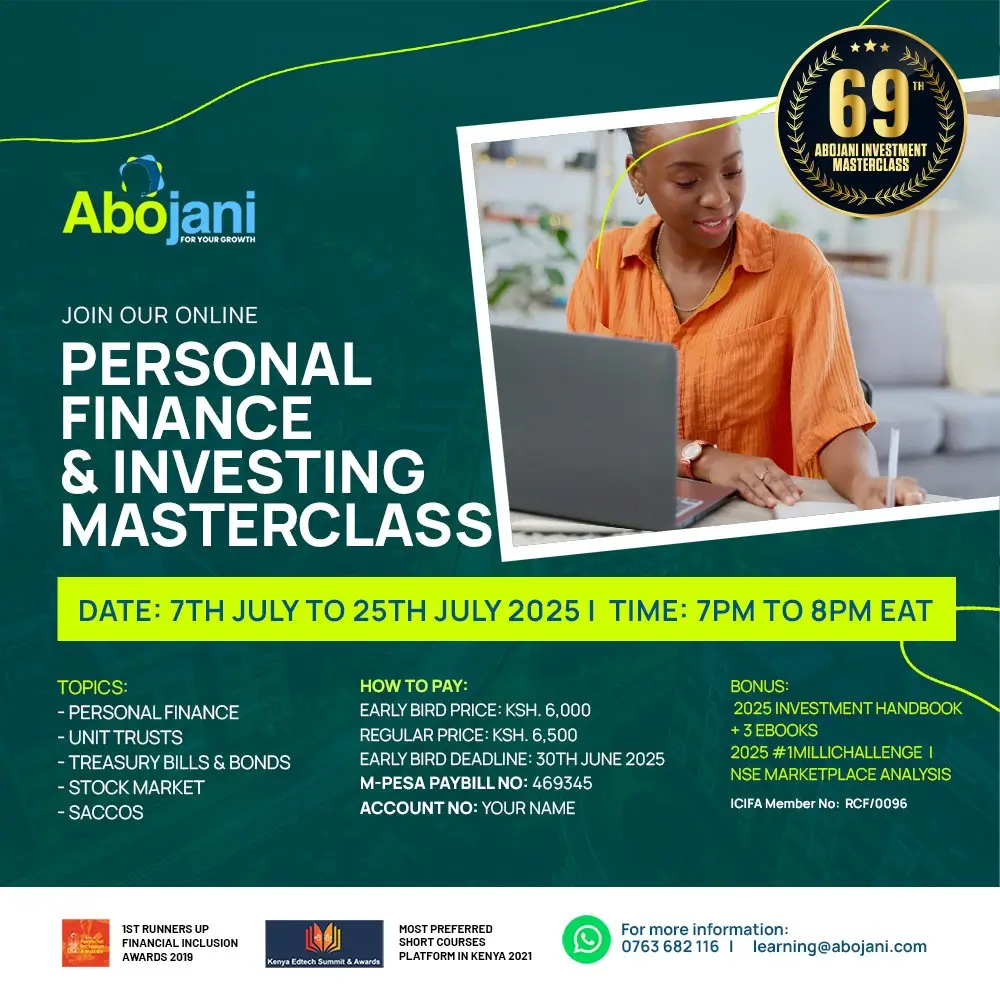 Join the 69th Abojani Personal Finance and Investing Masterclass Early Bird Price Home Social
