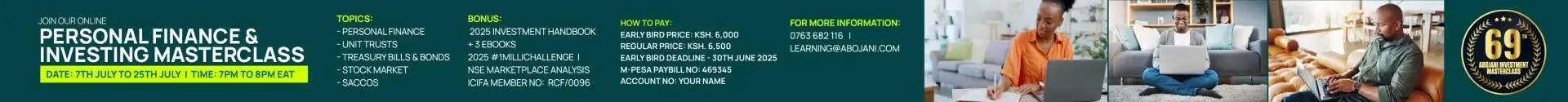The 69th Personal Finance and Investing Masterclass with Abojani Investment Early Bird Price