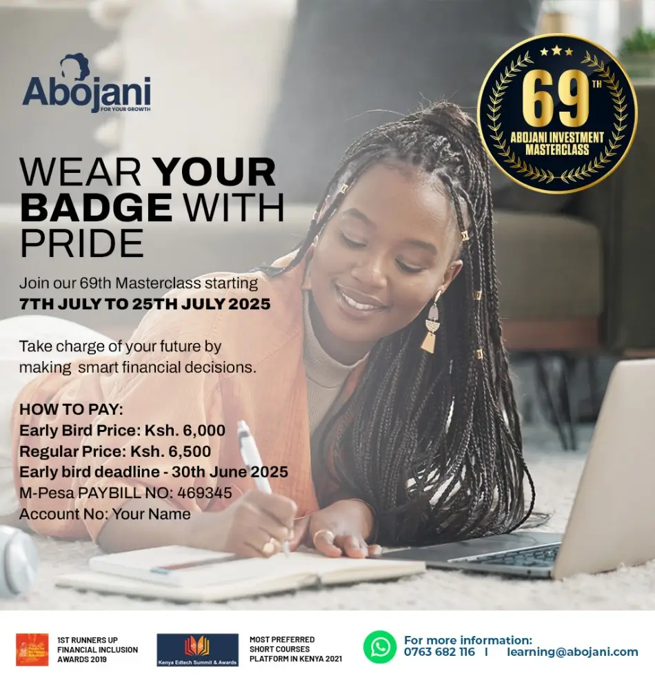 Wear Your Badge - Join The 69th Abojani Personal Finance & Investing Masterclass Early Bird Price June 2025 Class
