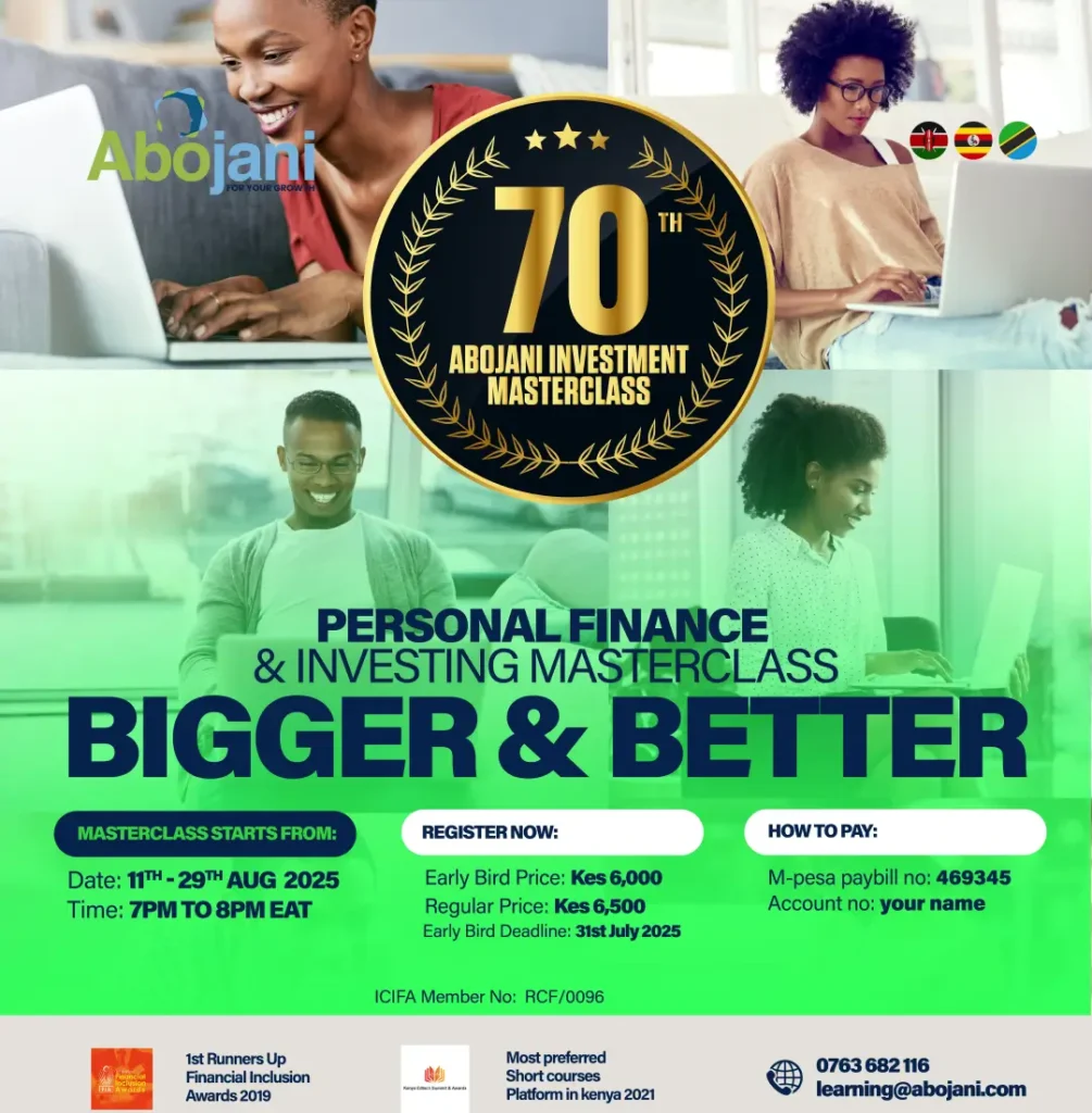 Join the 70th Abojani Personal Finance and Investing Masterclass Early Bird Price Masterclass Registration Home Social