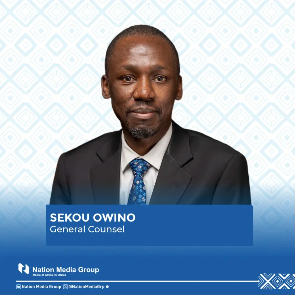 Nation Media Group (NMG) has appointed Sekou Owino as its new General Counsel.