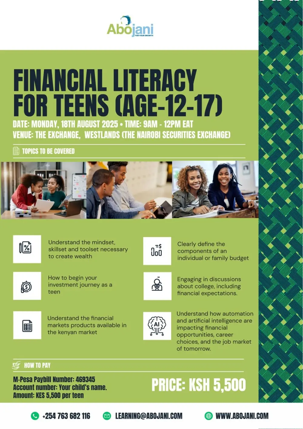 Finance Literacy for Teens August 2025 - Age 12- 17 Years