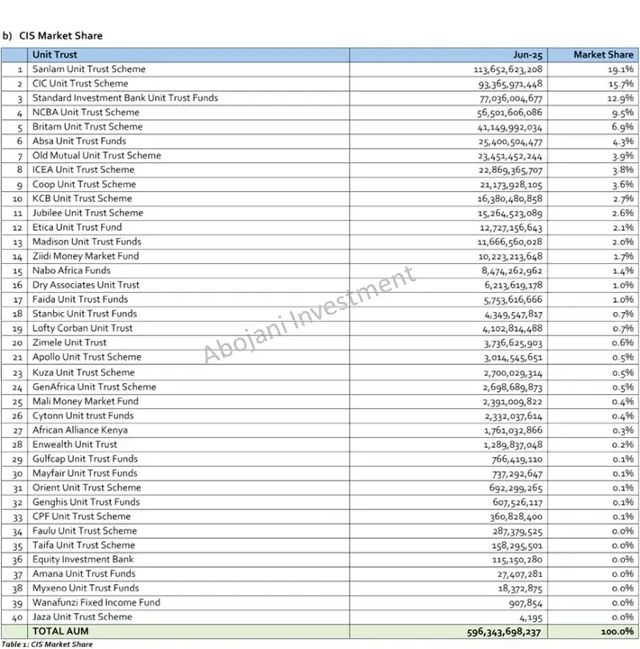 Sanlam Surpasses KSh 100 Billion AUM as CIS Market Nears KSh 600 Billion Collective Investment Schemes’ assets under management reached KSh 596.4 billion in H1 2025