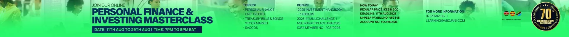 The 70th Personal Finance and Investing Masterclass with Abojani Investment Regular Price