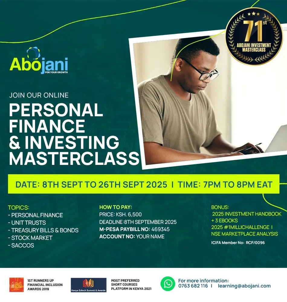 Join the 71st Abojani Personal Finance & Investing Masterclass Early Bird Price Beginning 8th September 2025
