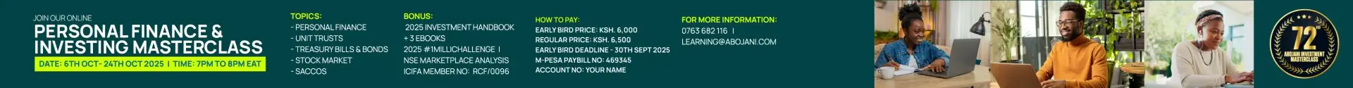 Join the 72nd Personal Finance and Investing Masterclass with Abojani Investment - October Finance Training Program Early Bird Price