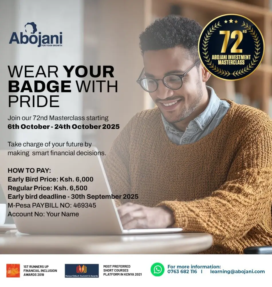Why Join the 72nd Abojani Personal Finance & Investing Masterclass Early Bird Price Offer - Wear Your Badge with Pride - Personal Finance Training Program