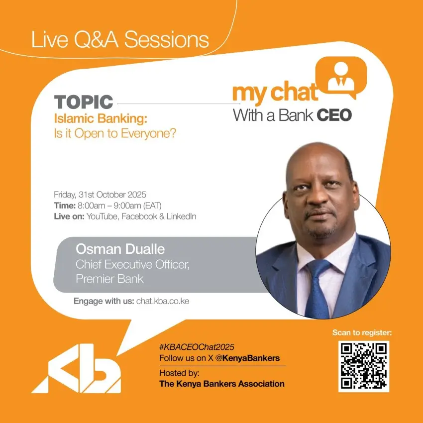 The Kenya Bankers Association will host Osman Dualle, CEO of Premier Bank, in next week’s CEOChat to discuss Islamic Banking