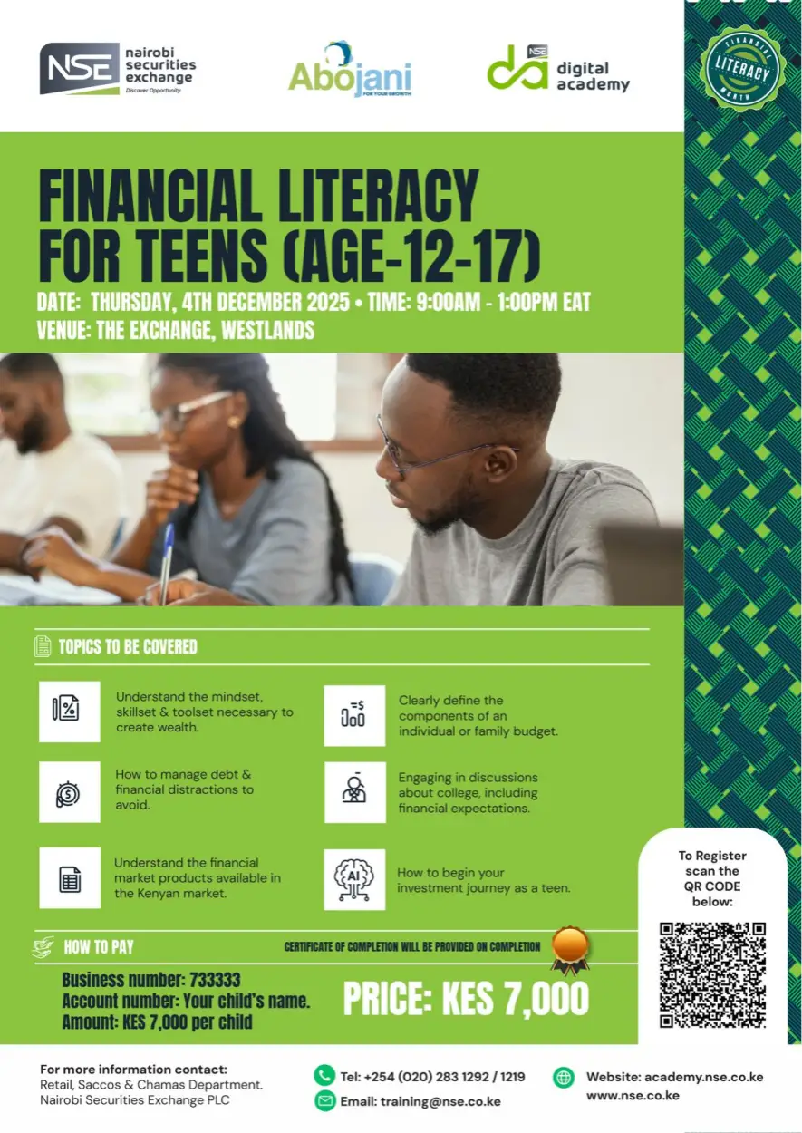 Finanance Literacy for Teens (Age 12-17) December 4th 2025 9am -1pm