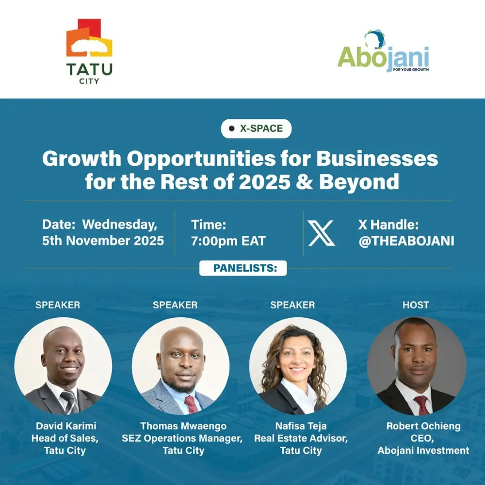 This week’s X Space discussion, held in partnership with Tatu City, explored where Kenya’s next wave of business growth will come from.
