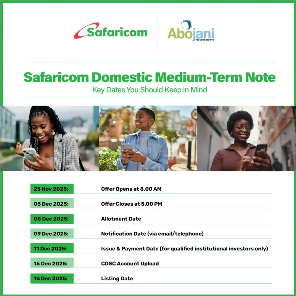 Safaricom Domestic MTN Note listing on NSE Tuesday, December 16, 2025