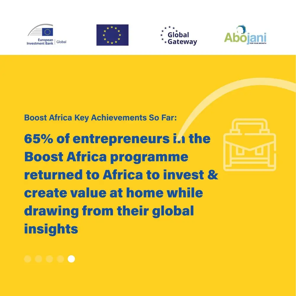 65 Percent Entrepreneurs in the Boost Africa Program returned to Africa to Invest and Create Value at Home with Global Insights
