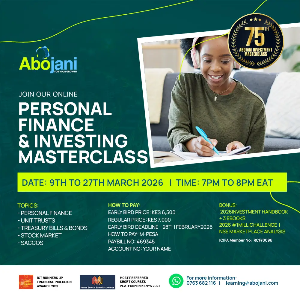 Social Share the 75th Edition of the Abojani Masterclass Early Bird Price March 2026 from 9th to 27th at 7pm East African Time