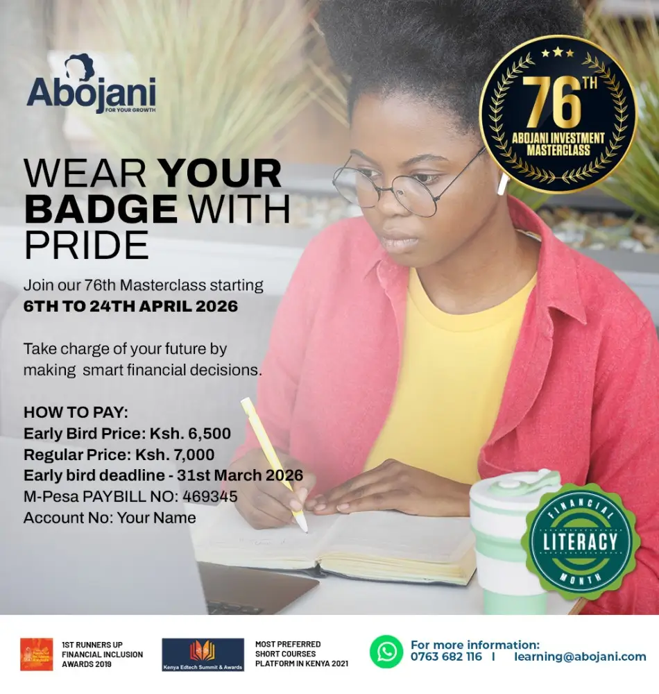 Register for Abojani Personal Finance and Investing Masterclass Wear your Badge with Pride