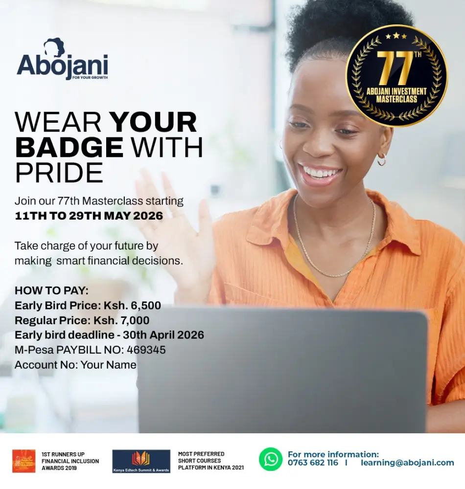 Register and Join Abojani Personal Finance and Investing Masterclass Wear your Badge with Pride