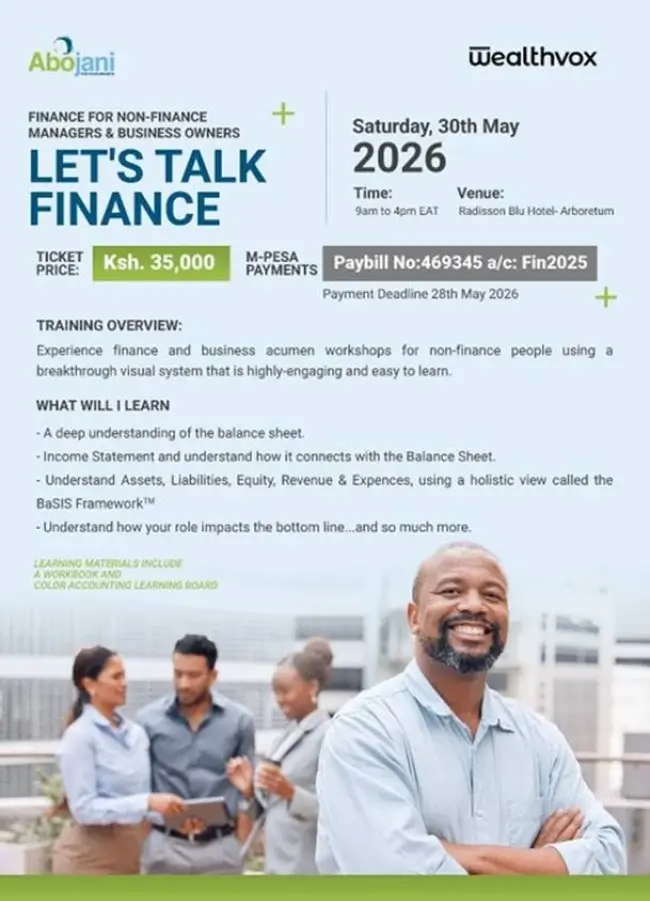 We will hold our Finance for Non-Finance Managers and Entrepreneurs session on 30th May 2026 at Radisson Blu, Arboretum