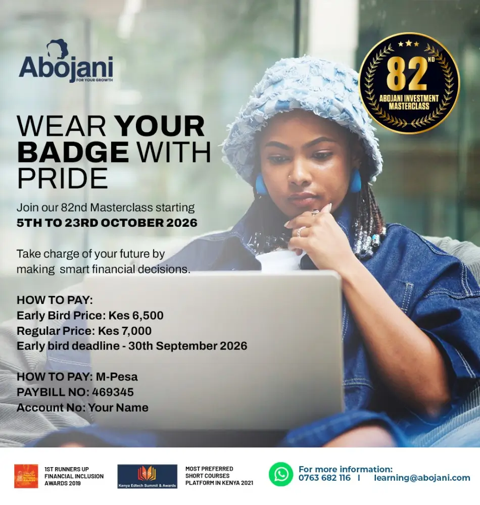 REGISTER WEAR Your Badge with Pride Join the 82nd Abojani Personal Finance & Investment Masterclass