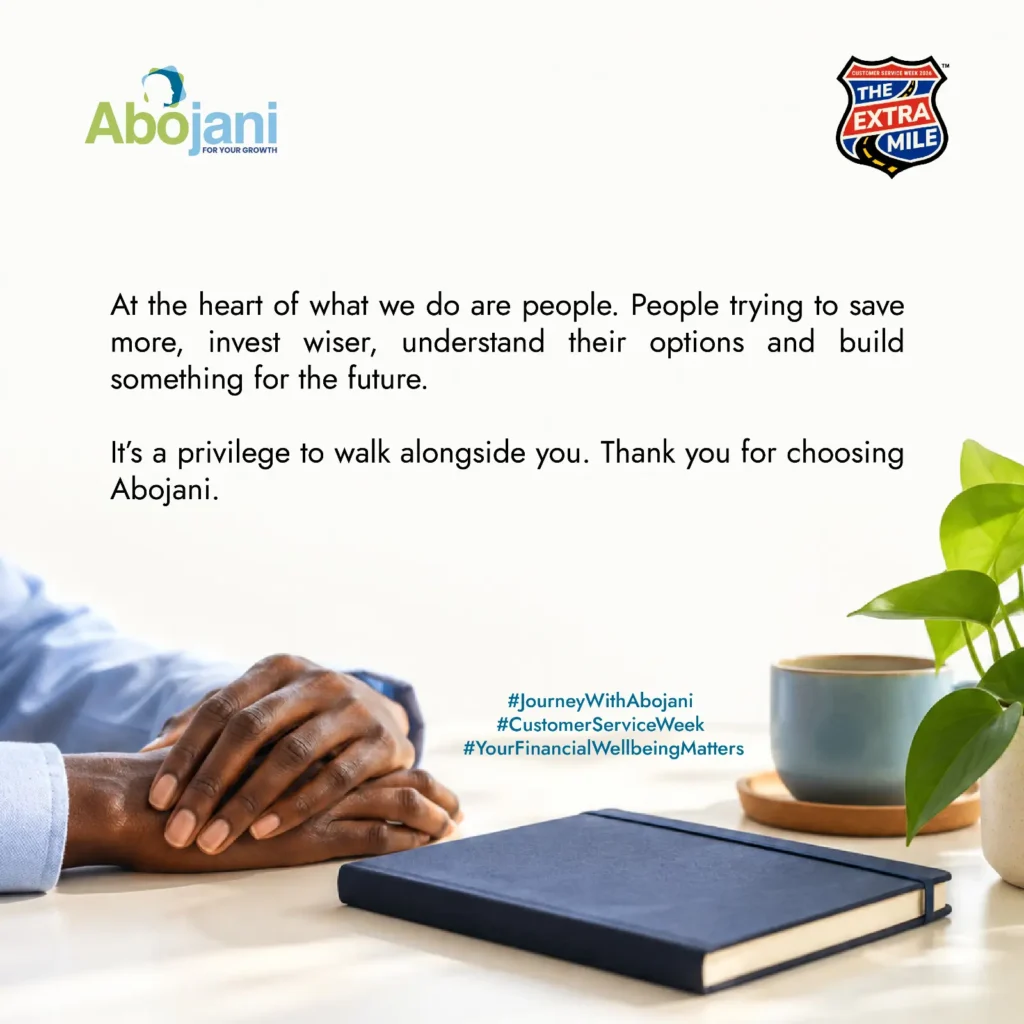 Happy Customer Service Week fro Abojani investment Personal Finance Training